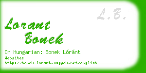 lorant bonek business card